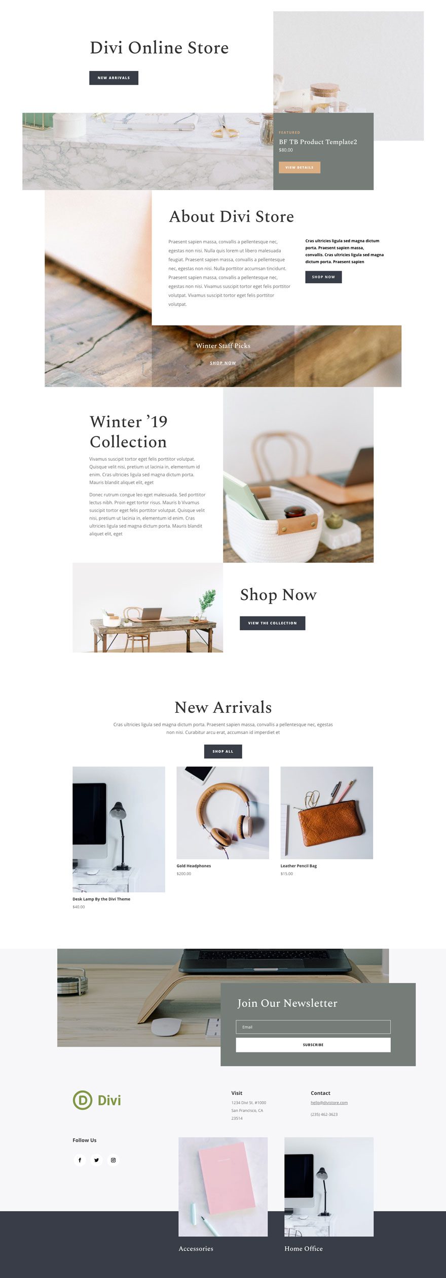 online store layout pack