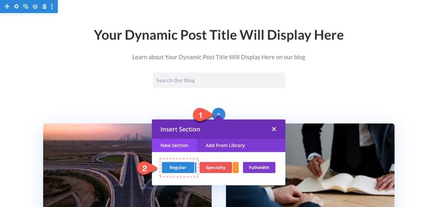 organizing blog page content in Divi