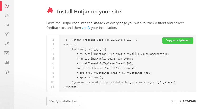 Your Hotjar site ID.