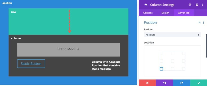 Divi Absolute Position