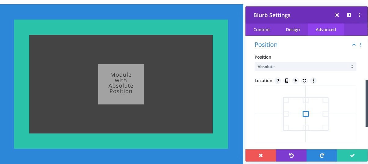 Divi Absolute Position