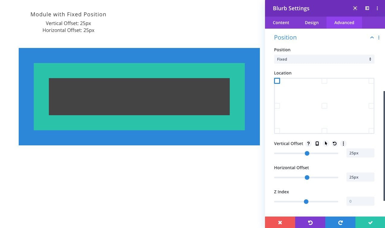 Divi Absolute Position