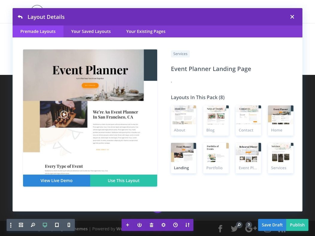 Divi Event Planner Layout Pack