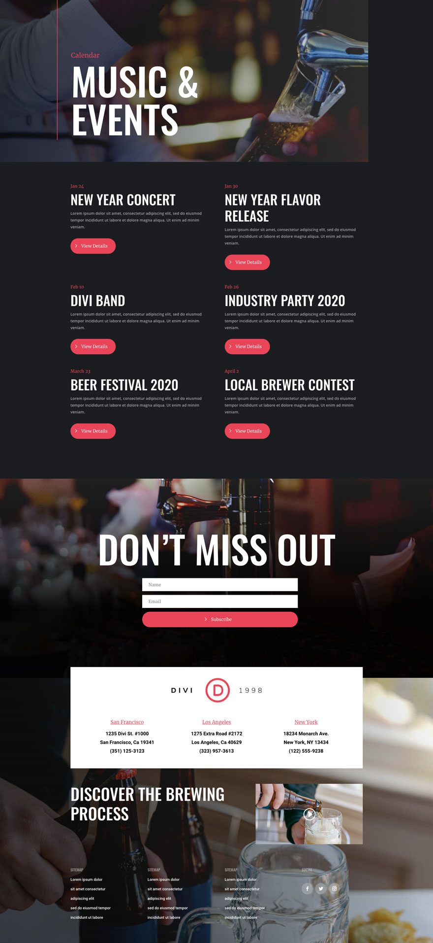 Divi Brewery Layout Pack