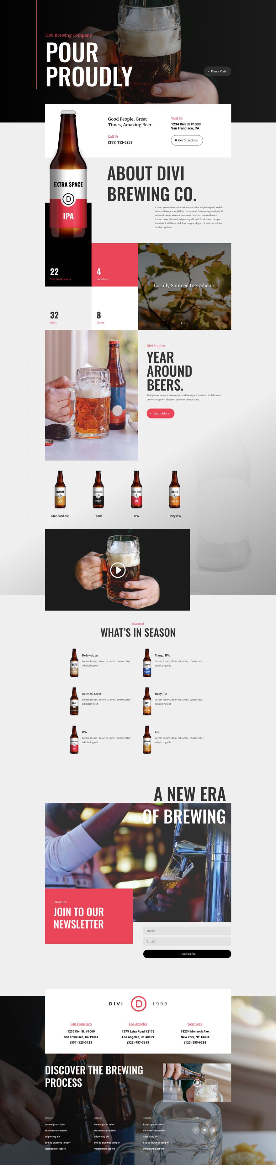 Get a FREE Brewery Layout Pack for Divi 1