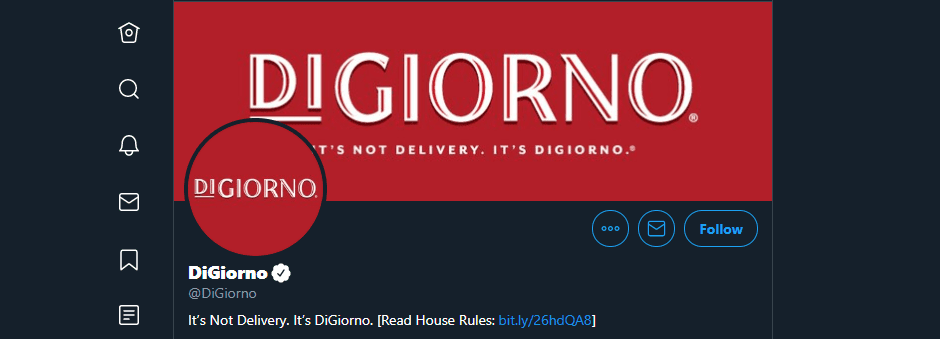 DiGiorno Pizza's Twitter account.