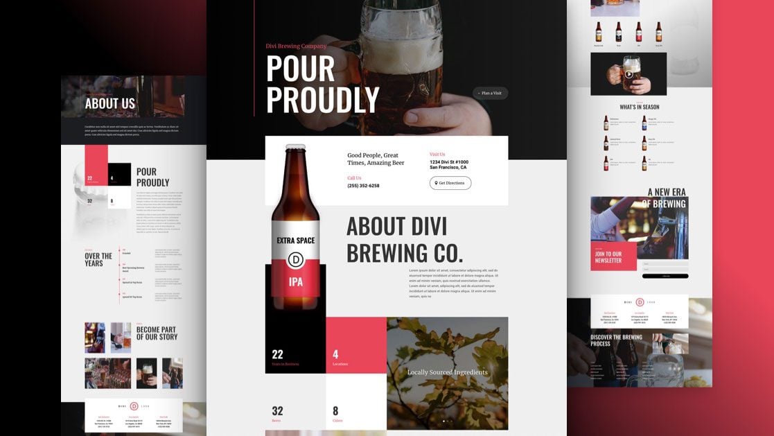 Get a FREE Brewery Layout Pack for Divi