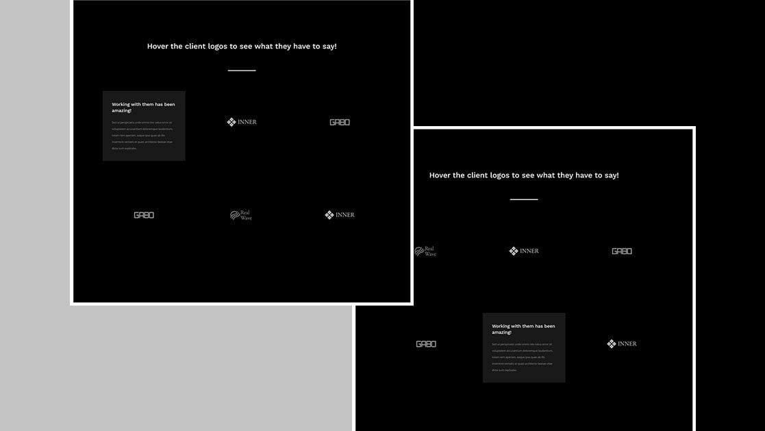 How to Replace Client Logos with Testimonials on Hover/Click with Divi