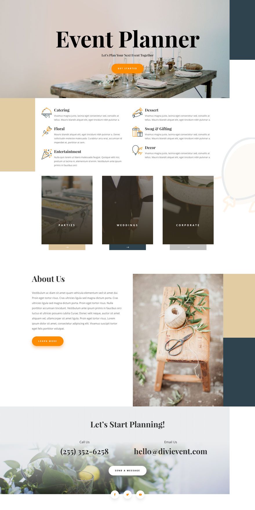 Divi Event Planner Layout Pack