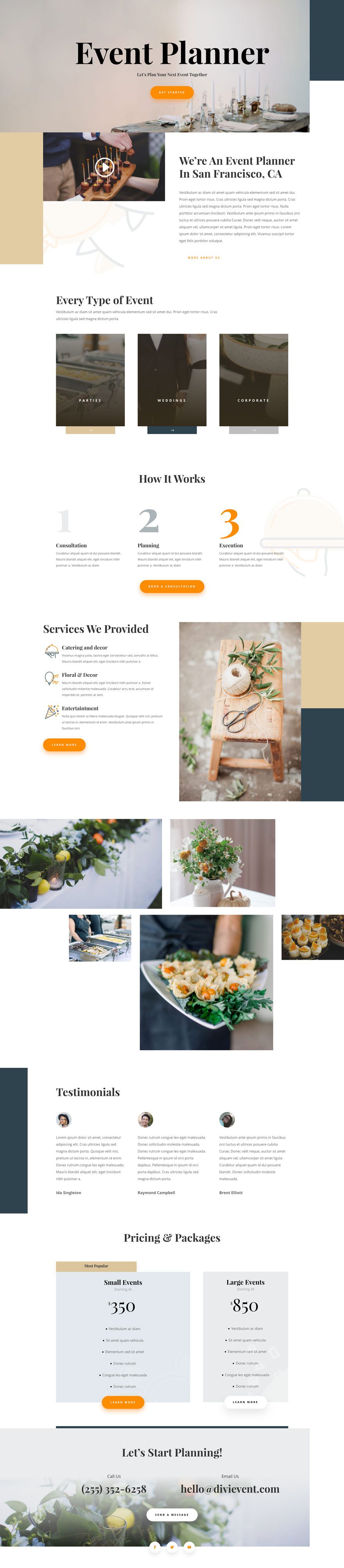 Divi Event Planner Layout Pack