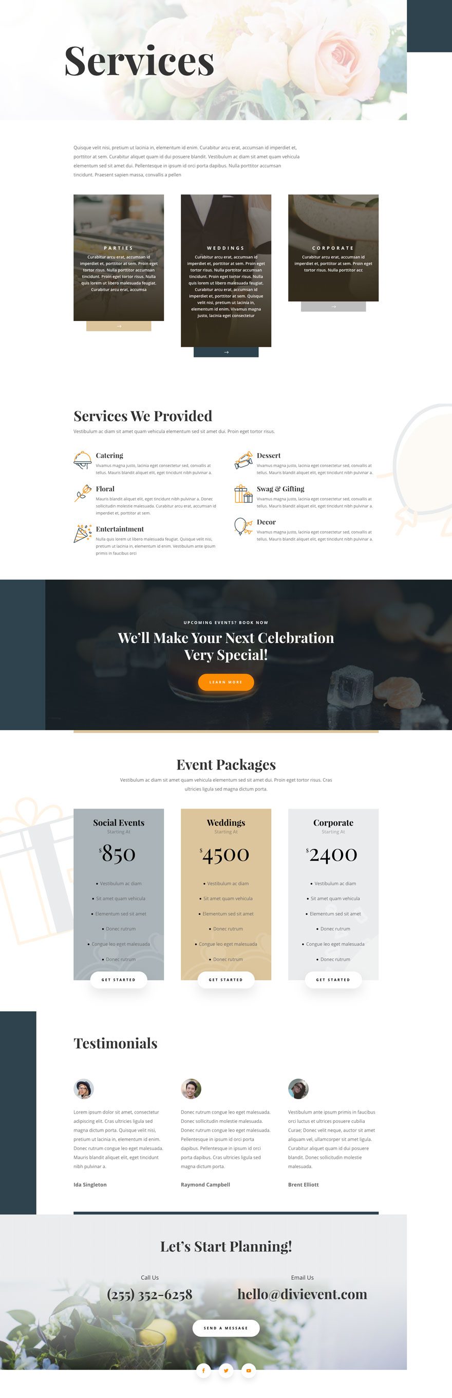 Divi Event Planner Layout Pack