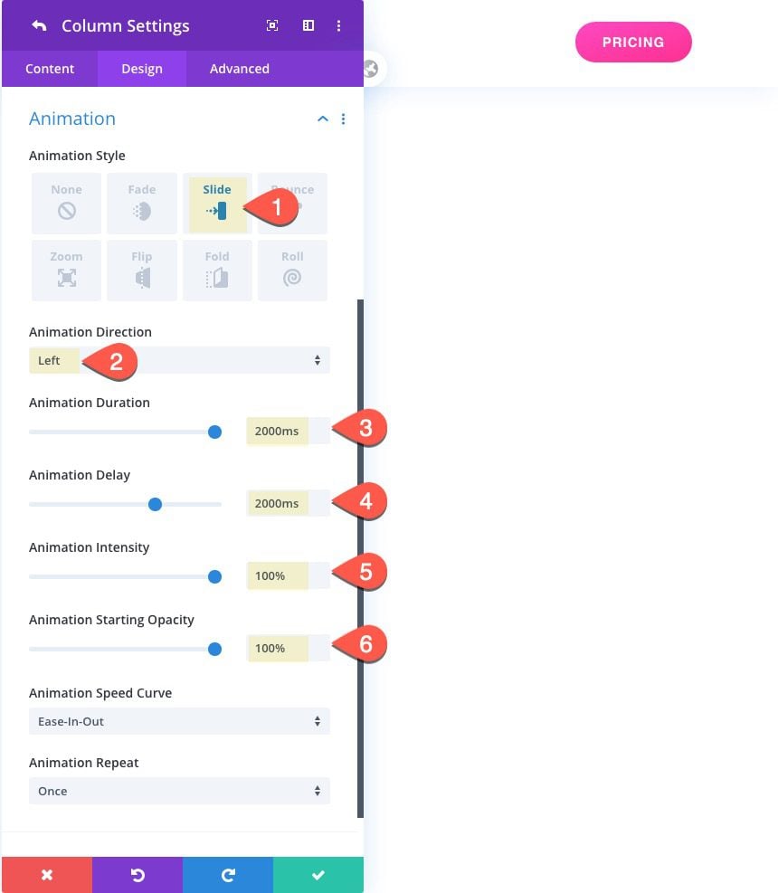 Divi delayed button animations