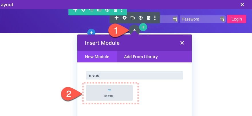 inline login form