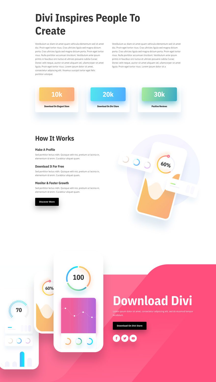 Divi Mobile App Layout Pack