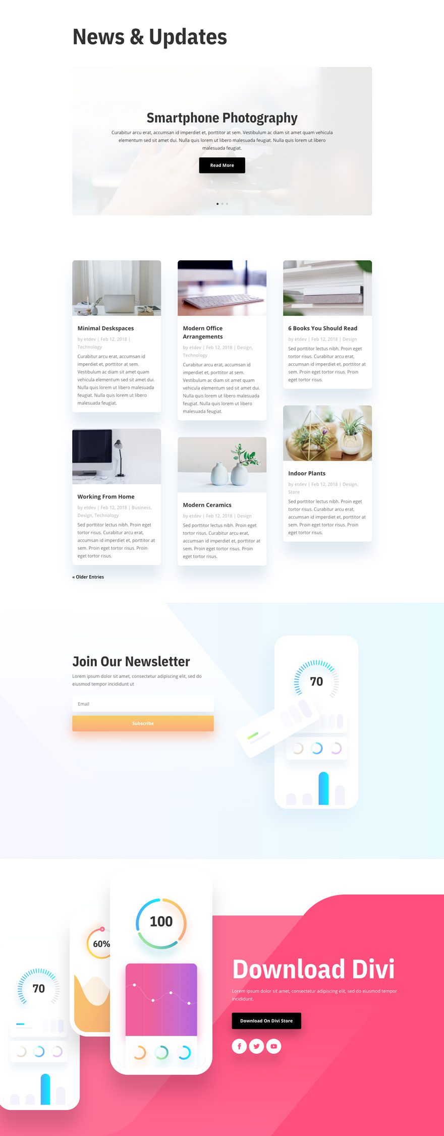 Divi Mobile App Layout Pack