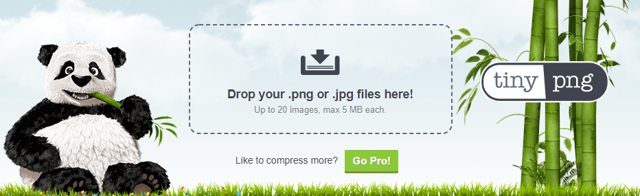 The TinyPNG homepage.