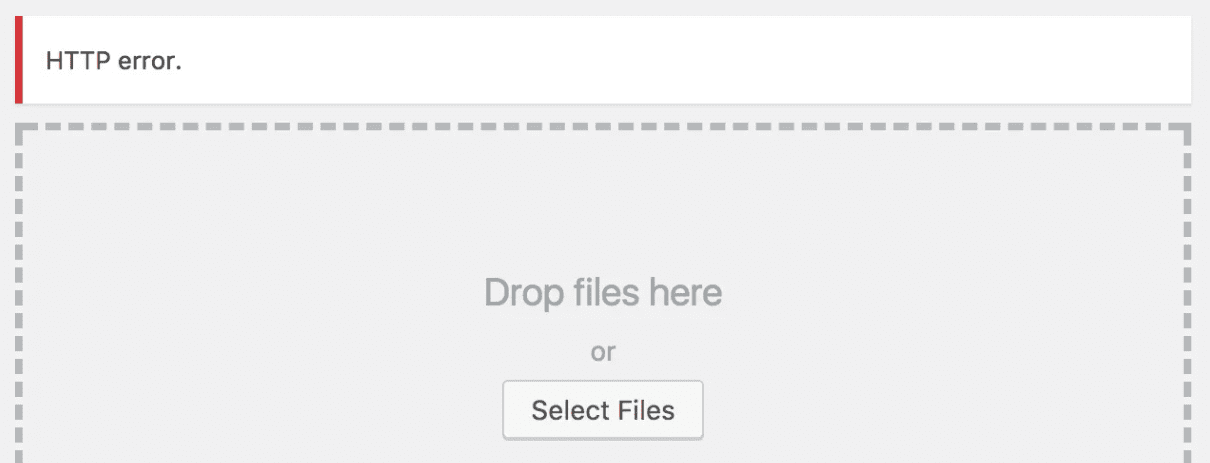 The HTTP error when uploading an image to WordPress.