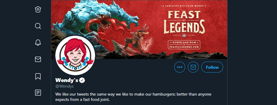 Wendy's Twitter account.