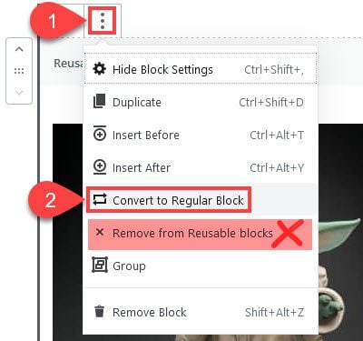 WordPress Reusable Blocks