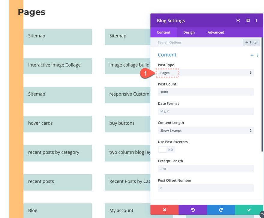 divi html sitemap page