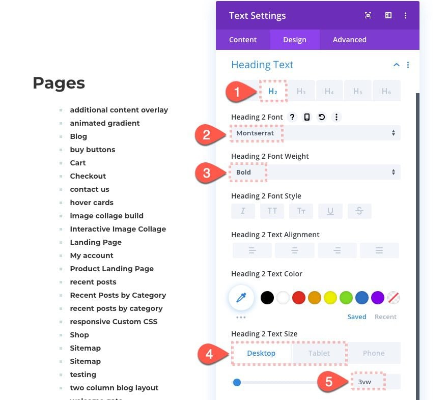 divi html sitemap page