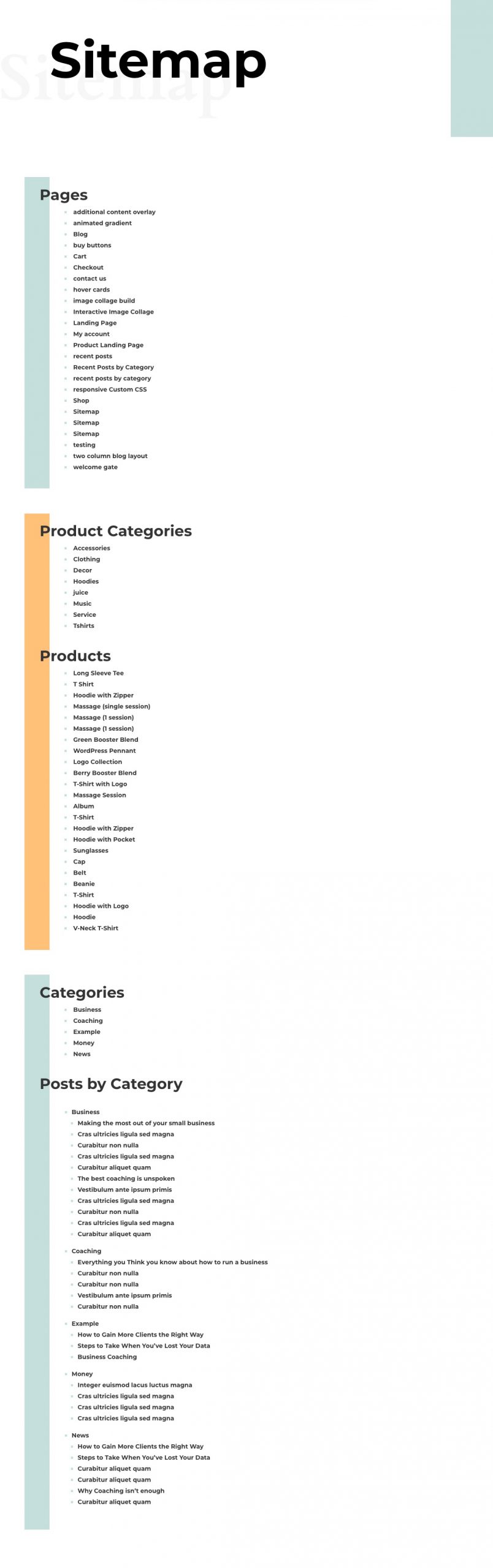 divi html sitemap page