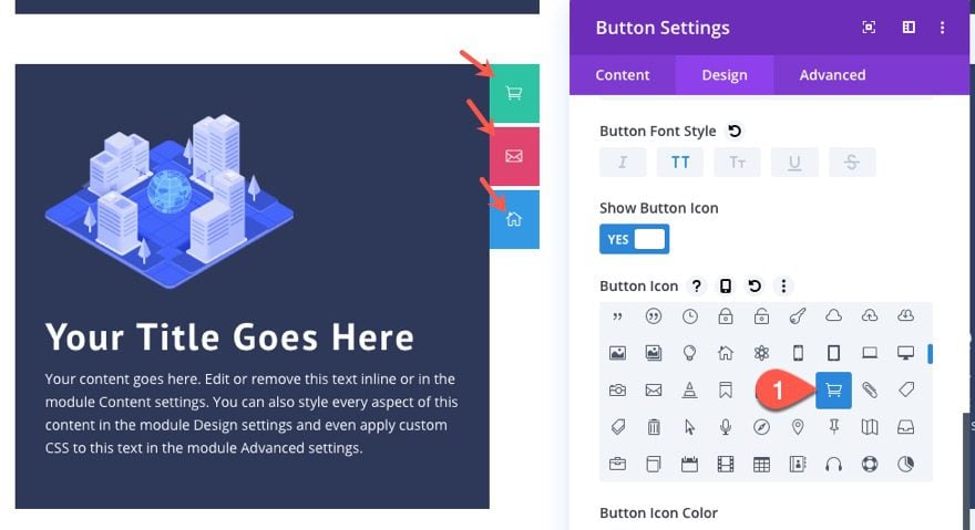 divi button layouts