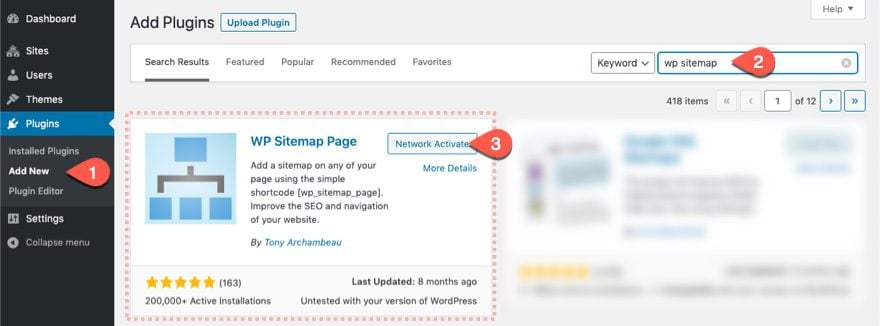 divi html sitemap page