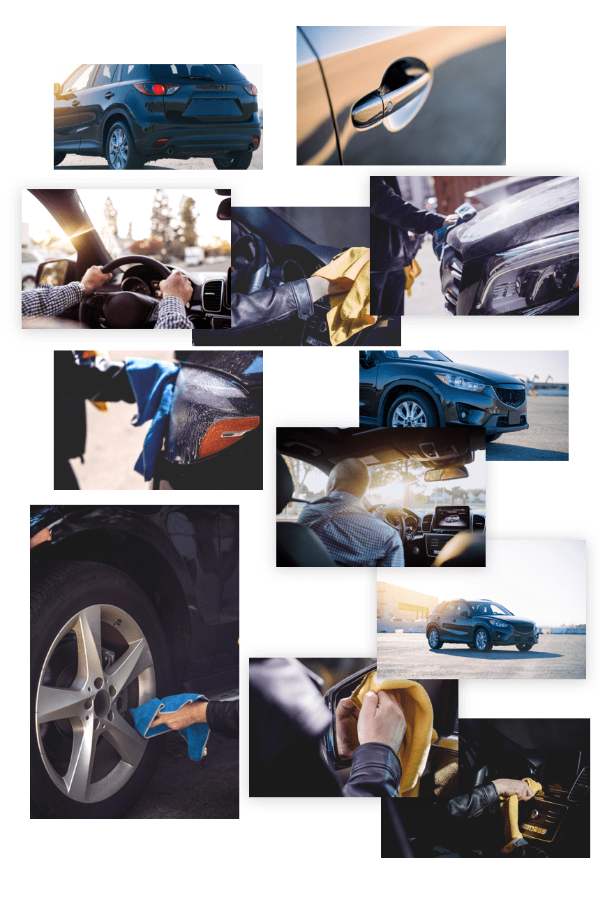 car detailing layout collage