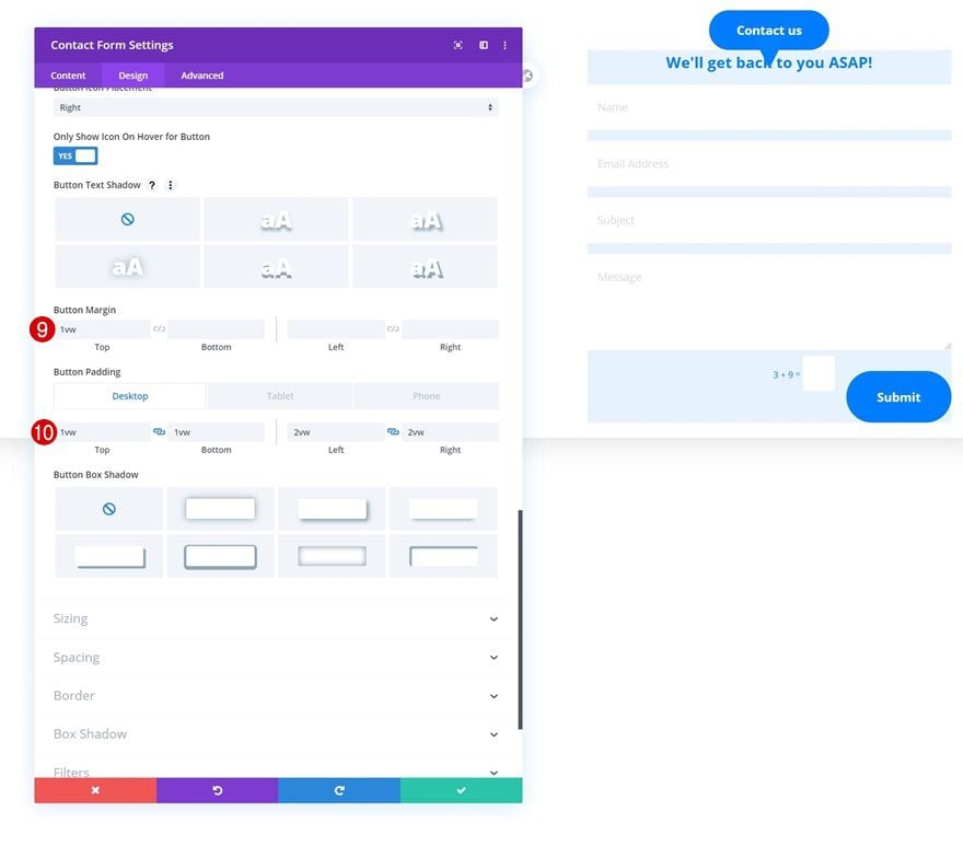 dropdown contact form