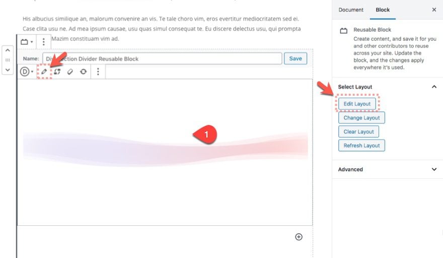 reusable divi layout block