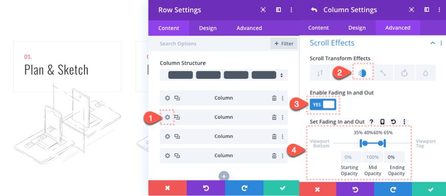 steps to a process scroll effects