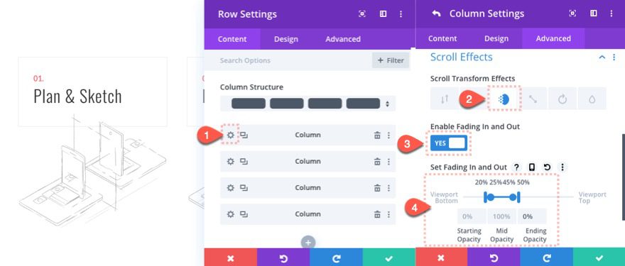 steps to a process scroll effects