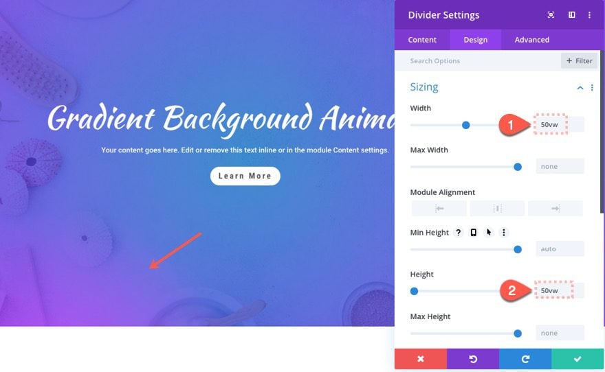 Divi Gradient Background Animation