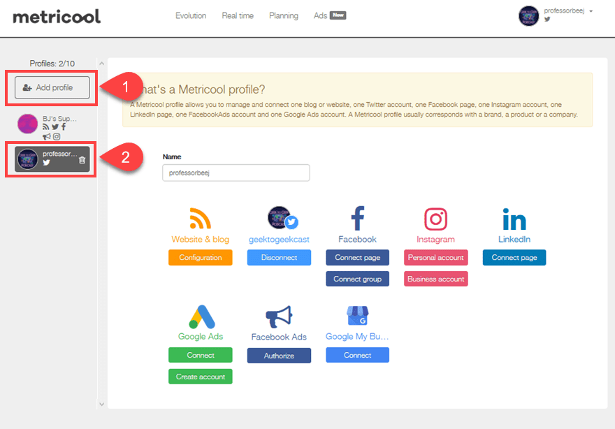 Social Media Dashboard Metricool