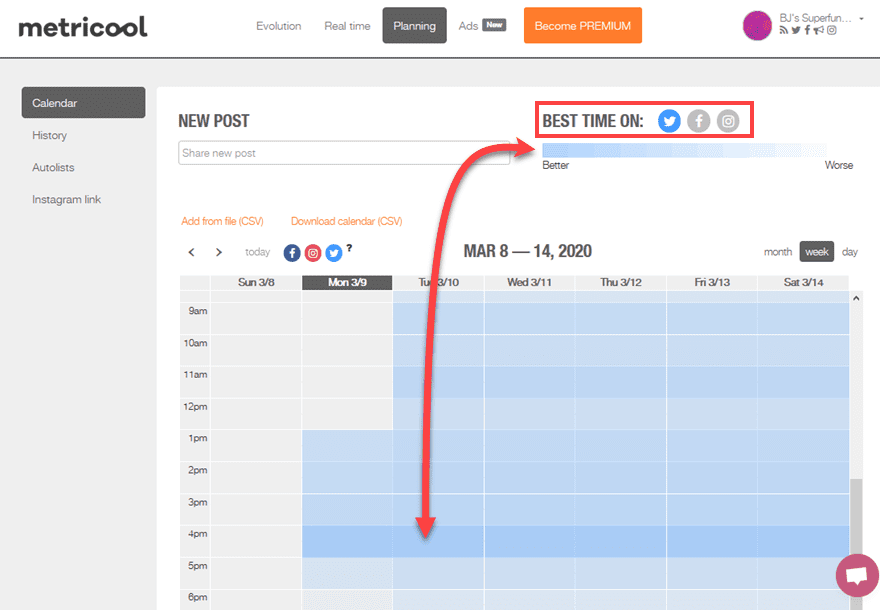 Social Media Dashboard Metricool