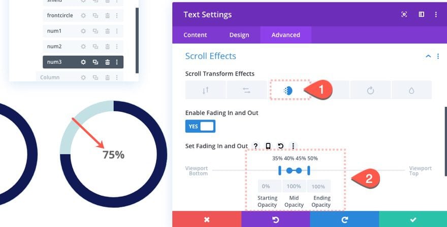 animated circle counters on scroll