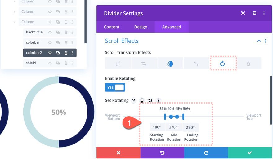 animated circle counters on scroll