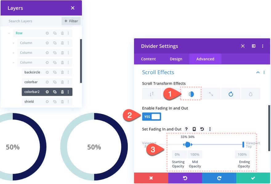 animated circle counters on scroll