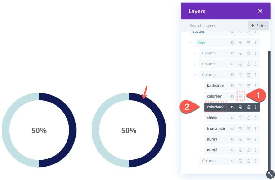 animated circle counters on scroll