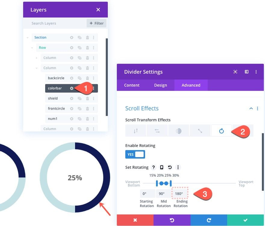 animated circle counters on scroll