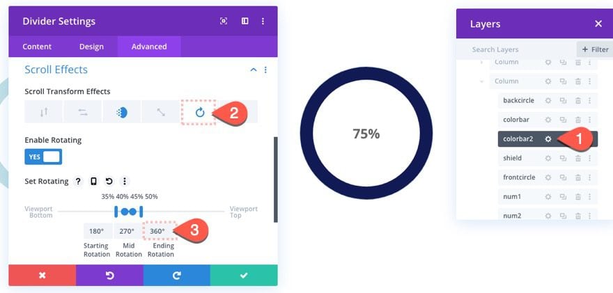 animated circle counters on scroll