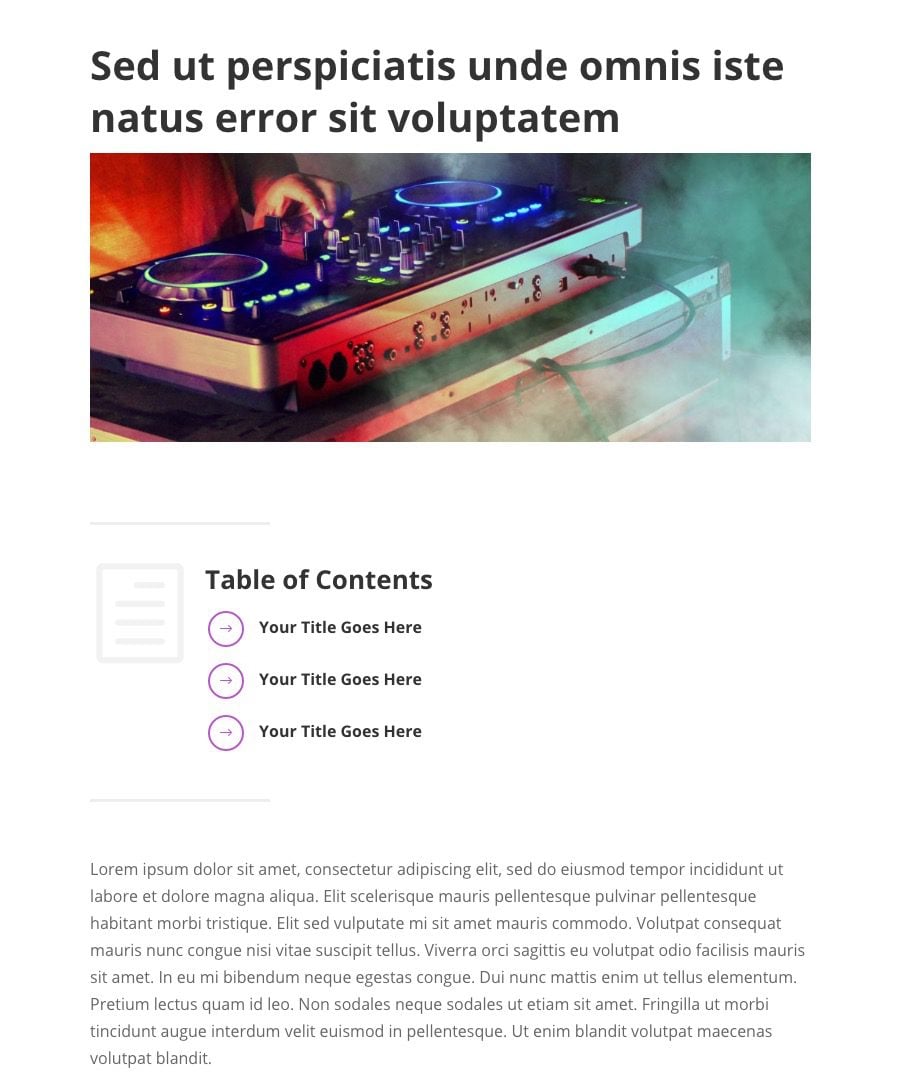 clickable table of contents