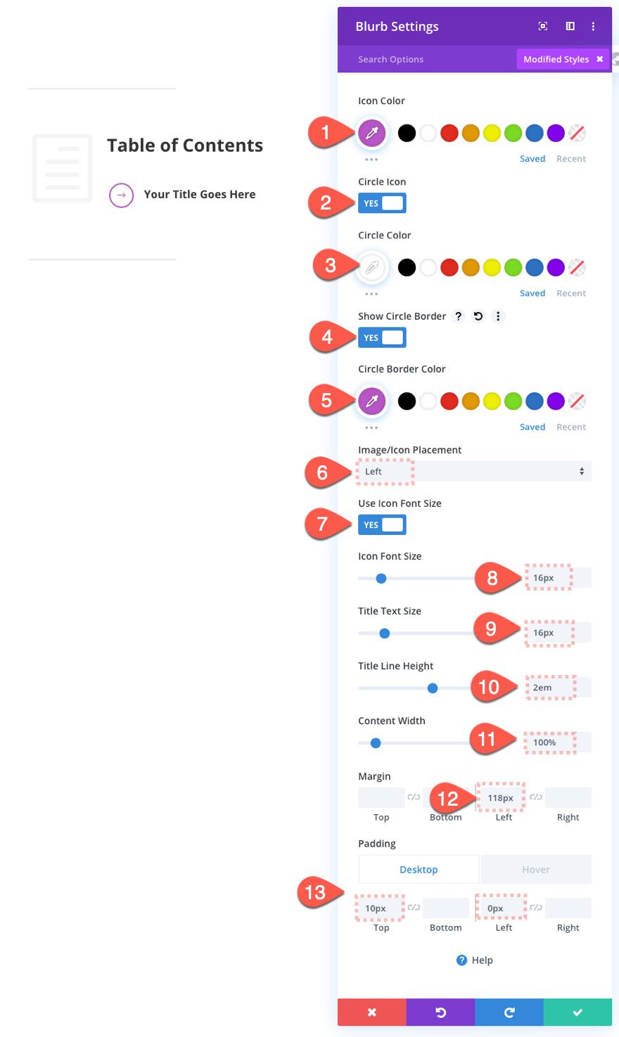 clickable table of contents