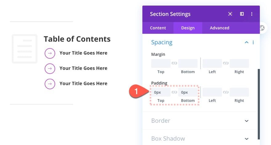 clickable table of contents