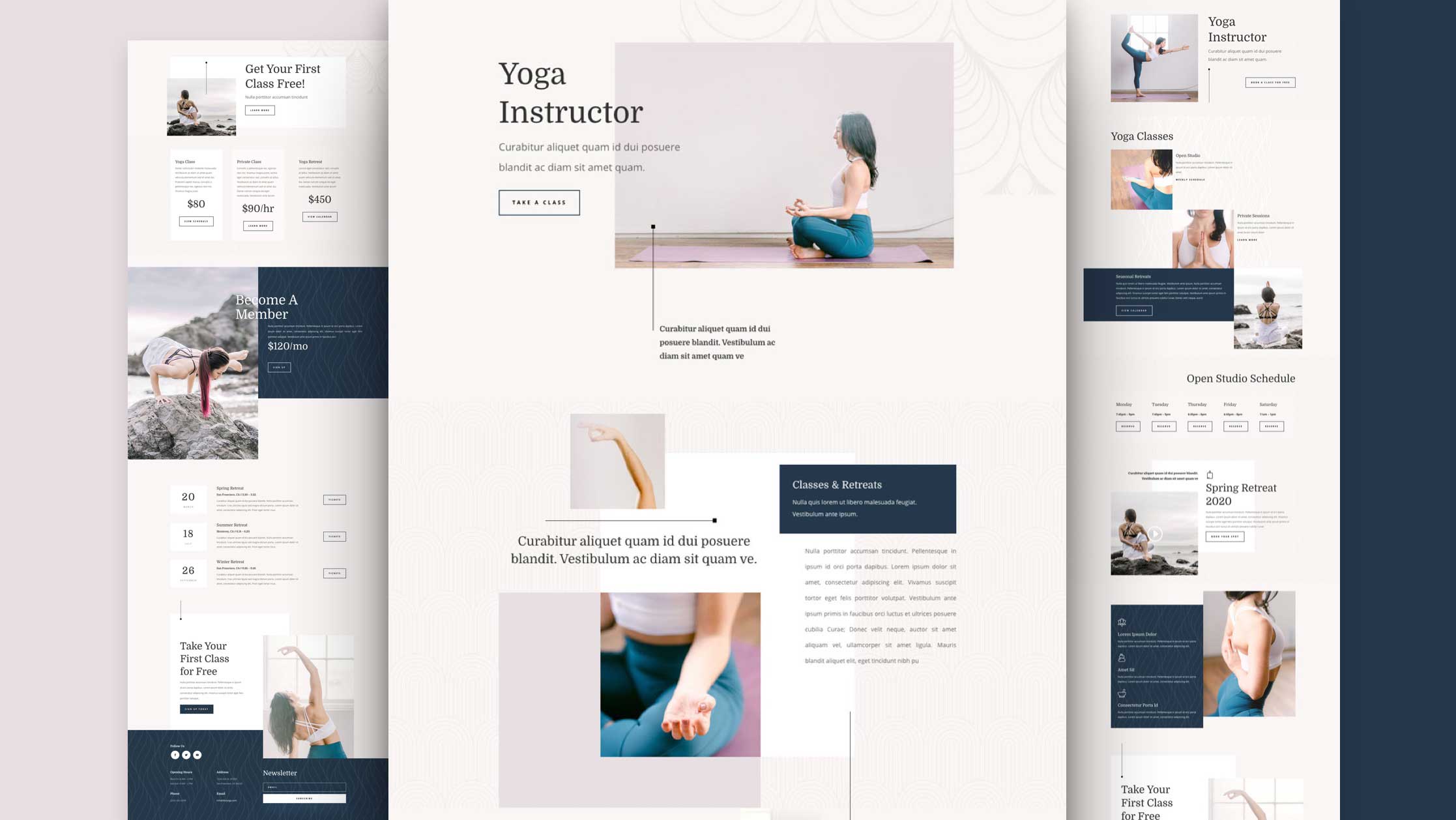 Online Yoga Home Page Divi Layout by Elegant Themes