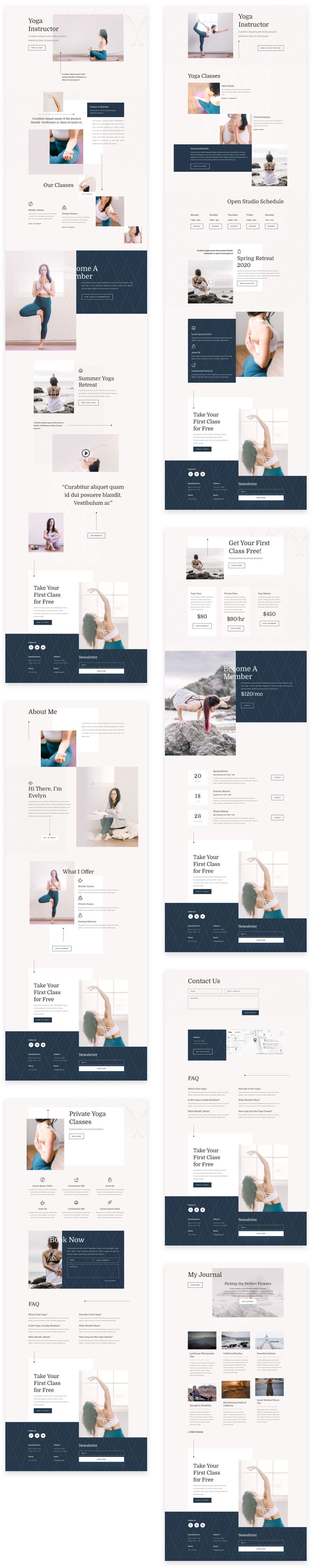 Divi yoga instructor layout