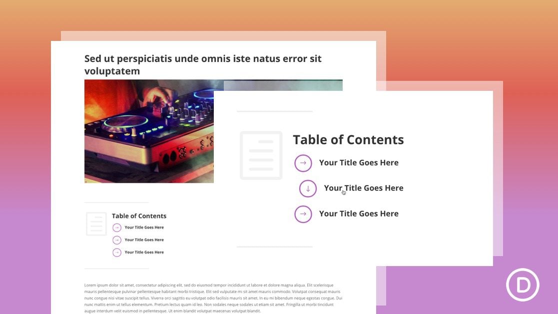 How to Build a Clickable Table of Contents for a Blog Post with the Divi Layout Block