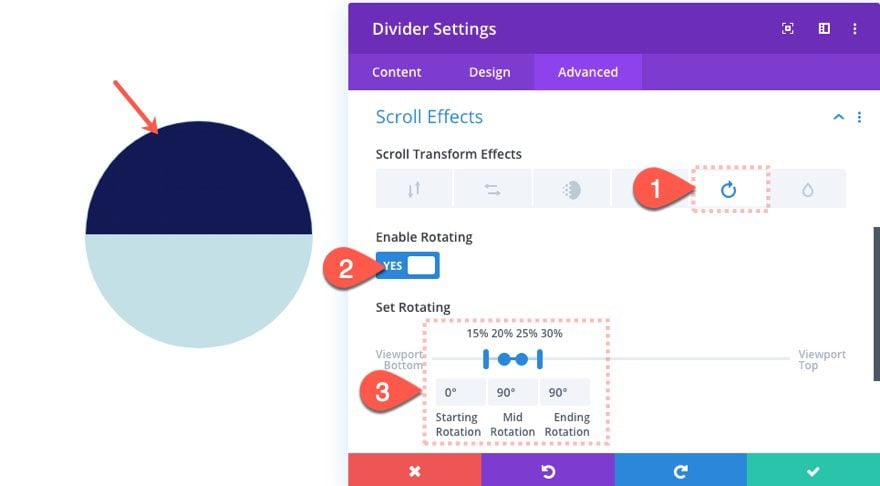 animated circle counters on scroll