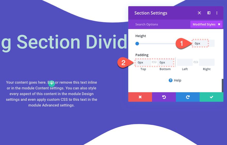 divi section divider scroll effects